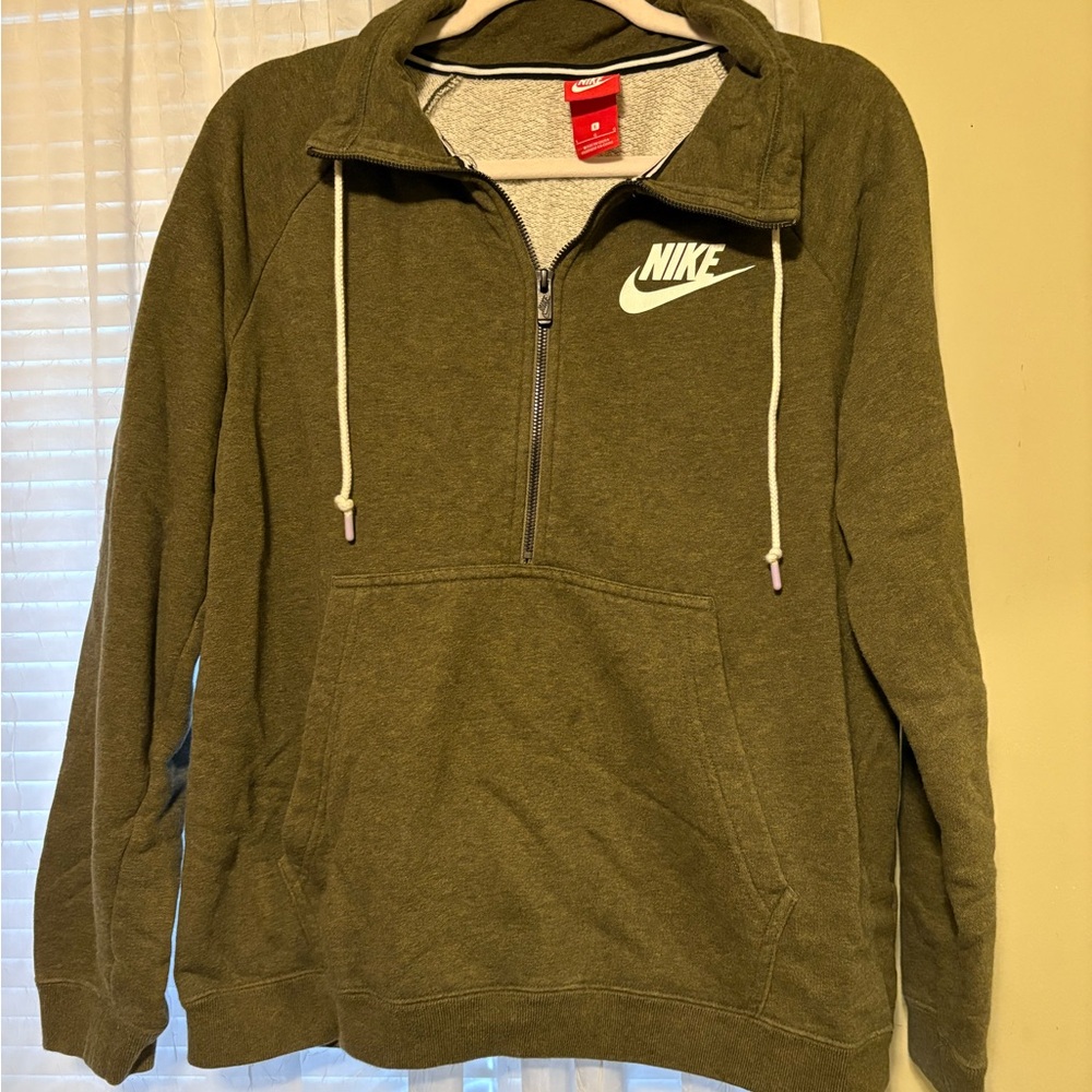 Nike Olive Green Half-Zip Hoodie